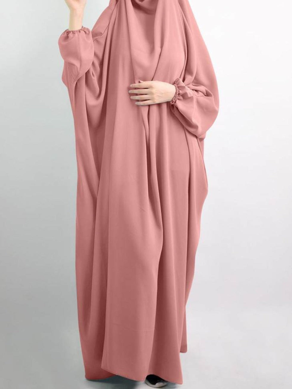 One Piece Low Price Jilbab Khimar Pink