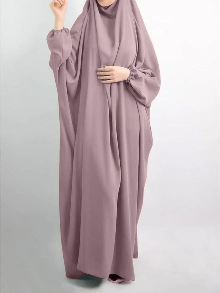 Pastel Purple One Piece Long Sleeve Jilbab Veils of Pearls 