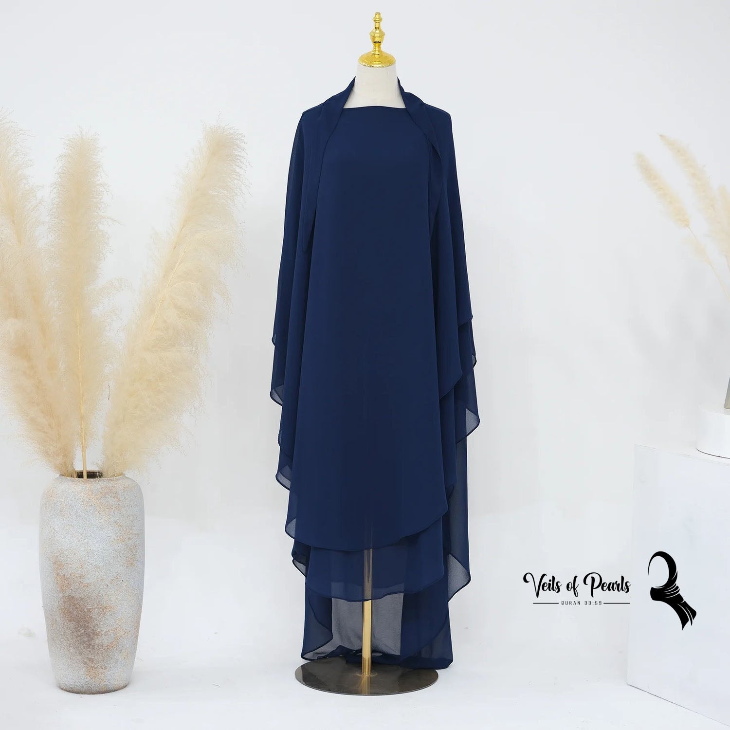 Versatile Abaya - Dress Up or Down for Any Occasion Dark Blue