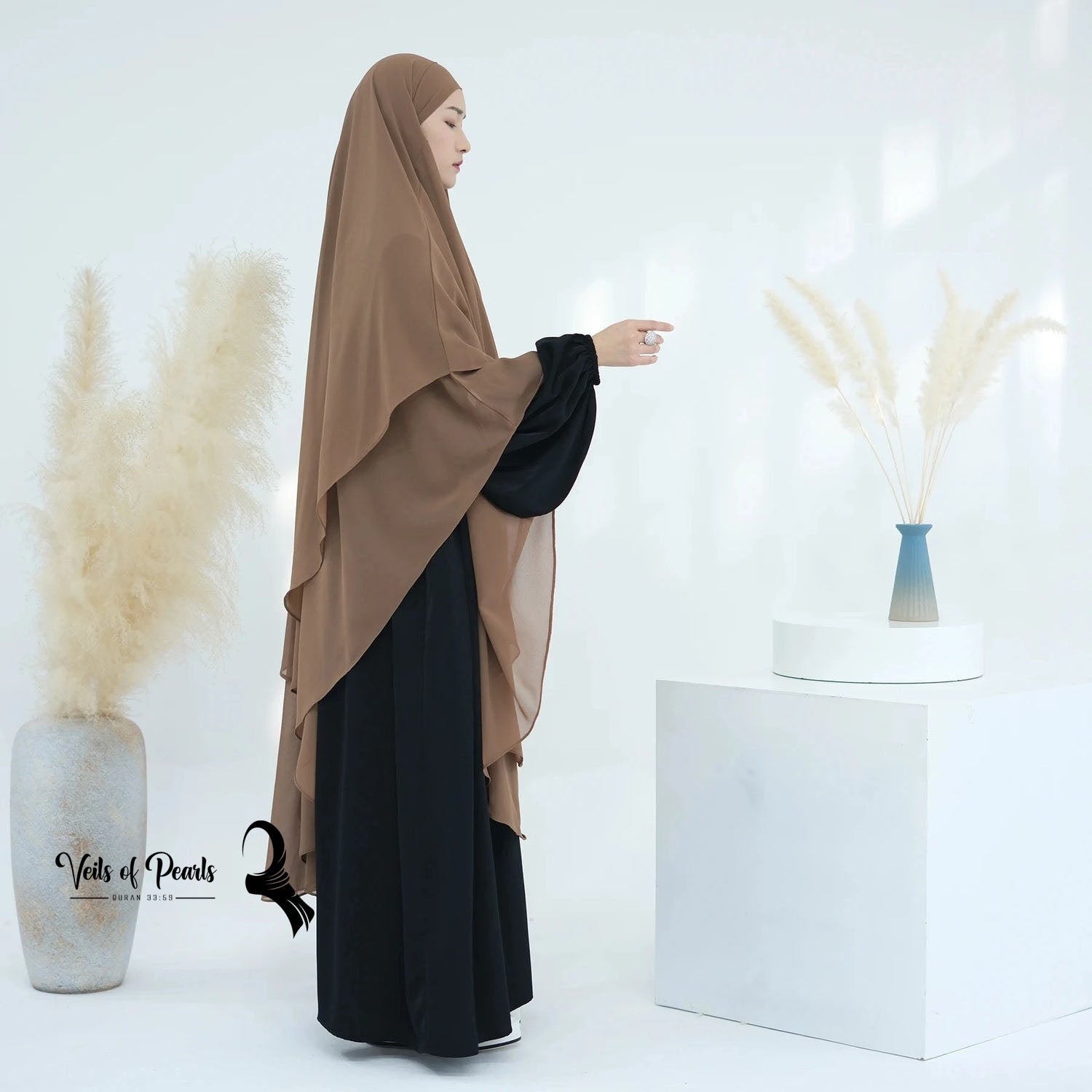 Choose Veils of Pearls for Your Next Abaya - Two Layers of Comfort and Style Sand Dune