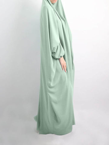 One Piece Full Length Jilbab Khimar Pistachio