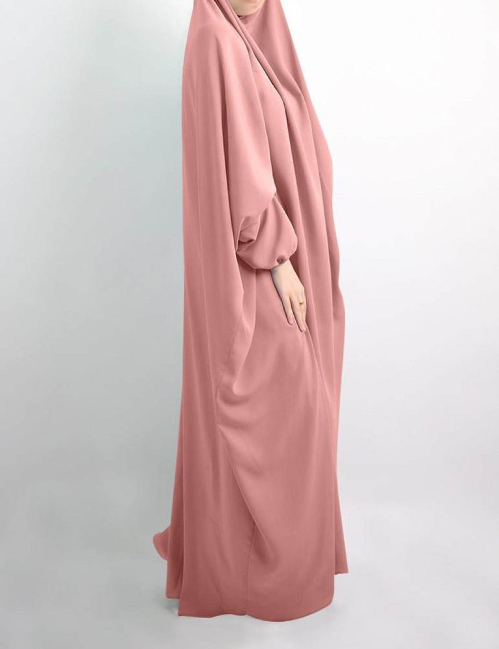 One Piece Low Price Jilbab Khimar Pink Veils of Pearls 