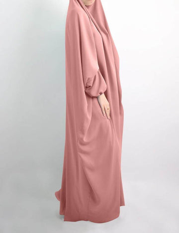 One Piece Low Price Jilbab Khimar Pink