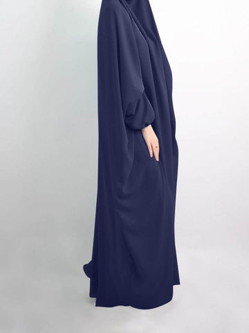 One Piece Jilbab Khimar Dark Blue